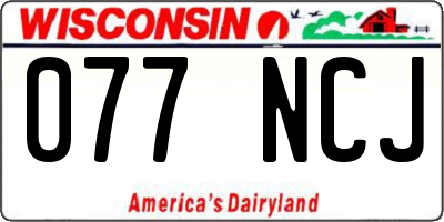 WI license plate 077NCJ