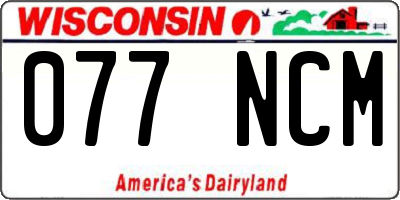 WI license plate 077NCM