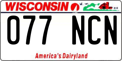 WI license plate 077NCN