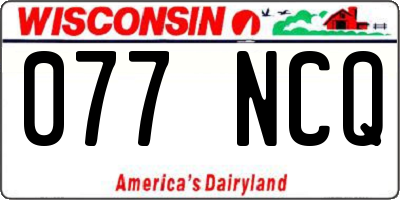 WI license plate 077NCQ