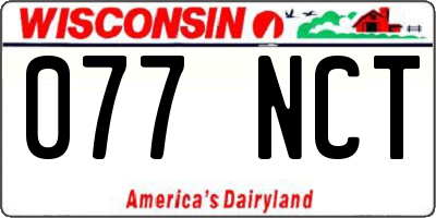 WI license plate 077NCT
