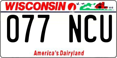 WI license plate 077NCU