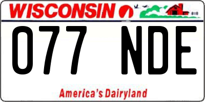 WI license plate 077NDE
