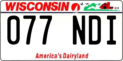 WI license plate 077NDI