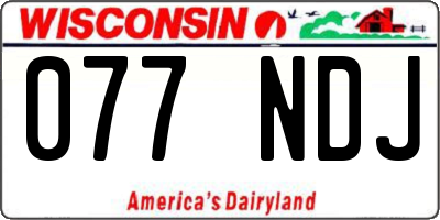 WI license plate 077NDJ