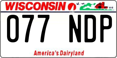 WI license plate 077NDP