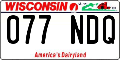 WI license plate 077NDQ