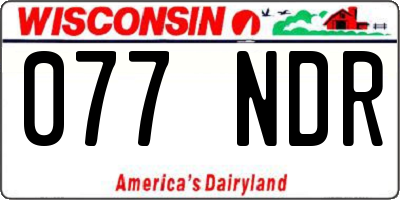 WI license plate 077NDR