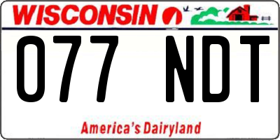 WI license plate 077NDT