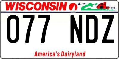 WI license plate 077NDZ
