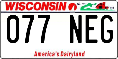 WI license plate 077NEG
