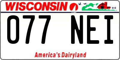 WI license plate 077NEI