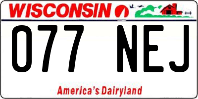 WI license plate 077NEJ