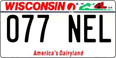WI license plate 077NEL