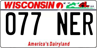 WI license plate 077NER