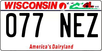 WI license plate 077NEZ
