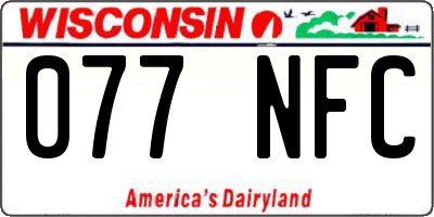 WI license plate 077NFC