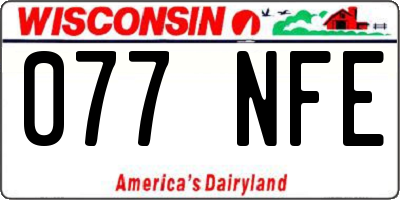 WI license plate 077NFE