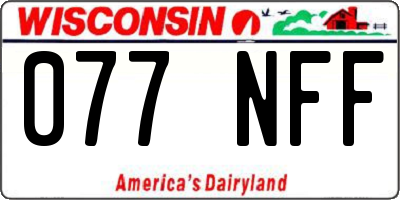 WI license plate 077NFF