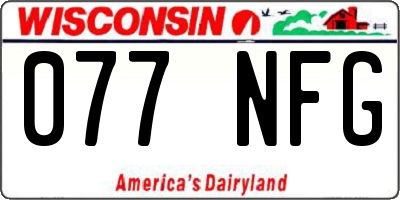 WI license plate 077NFG
