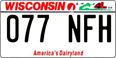 WI license plate 077NFH