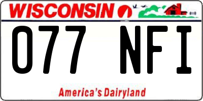 WI license plate 077NFI
