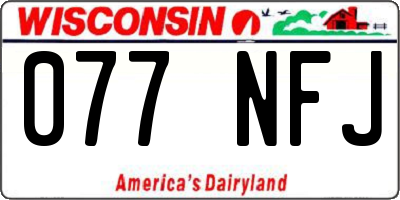 WI license plate 077NFJ