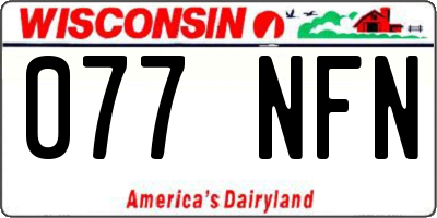 WI license plate 077NFN