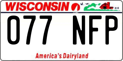 WI license plate 077NFP