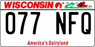 WI license plate 077NFQ