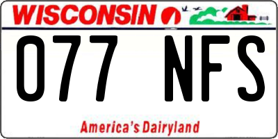 WI license plate 077NFS