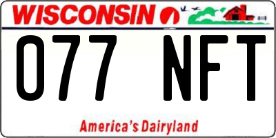 WI license plate 077NFT
