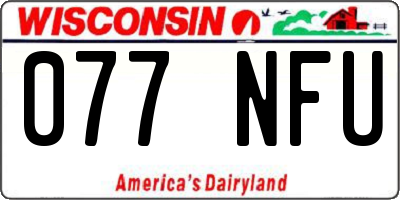 WI license plate 077NFU