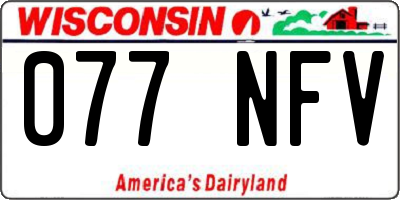 WI license plate 077NFV