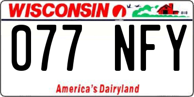 WI license plate 077NFY