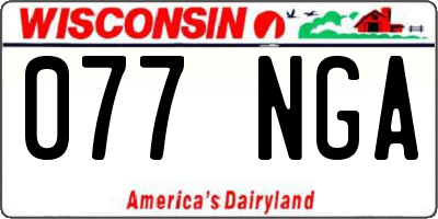 WI license plate 077NGA