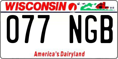 WI license plate 077NGB