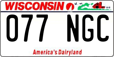 WI license plate 077NGC