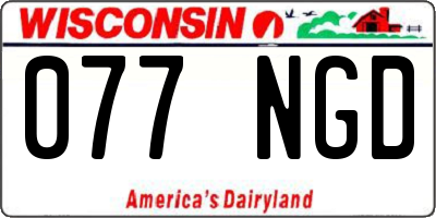 WI license plate 077NGD