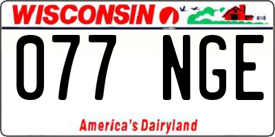 WI license plate 077NGE