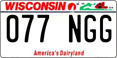 WI license plate 077NGG