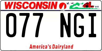WI license plate 077NGI