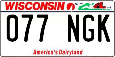 WI license plate 077NGK