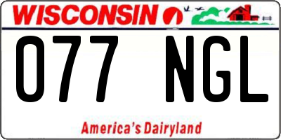 WI license plate 077NGL