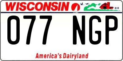 WI license plate 077NGP