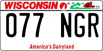 WI license plate 077NGR