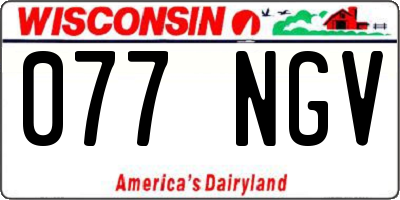 WI license plate 077NGV
