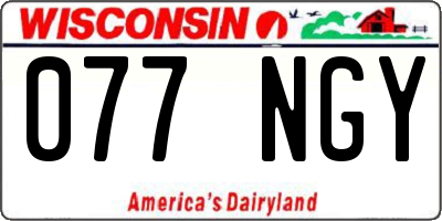 WI license plate 077NGY