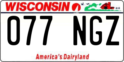 WI license plate 077NGZ