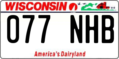 WI license plate 077NHB